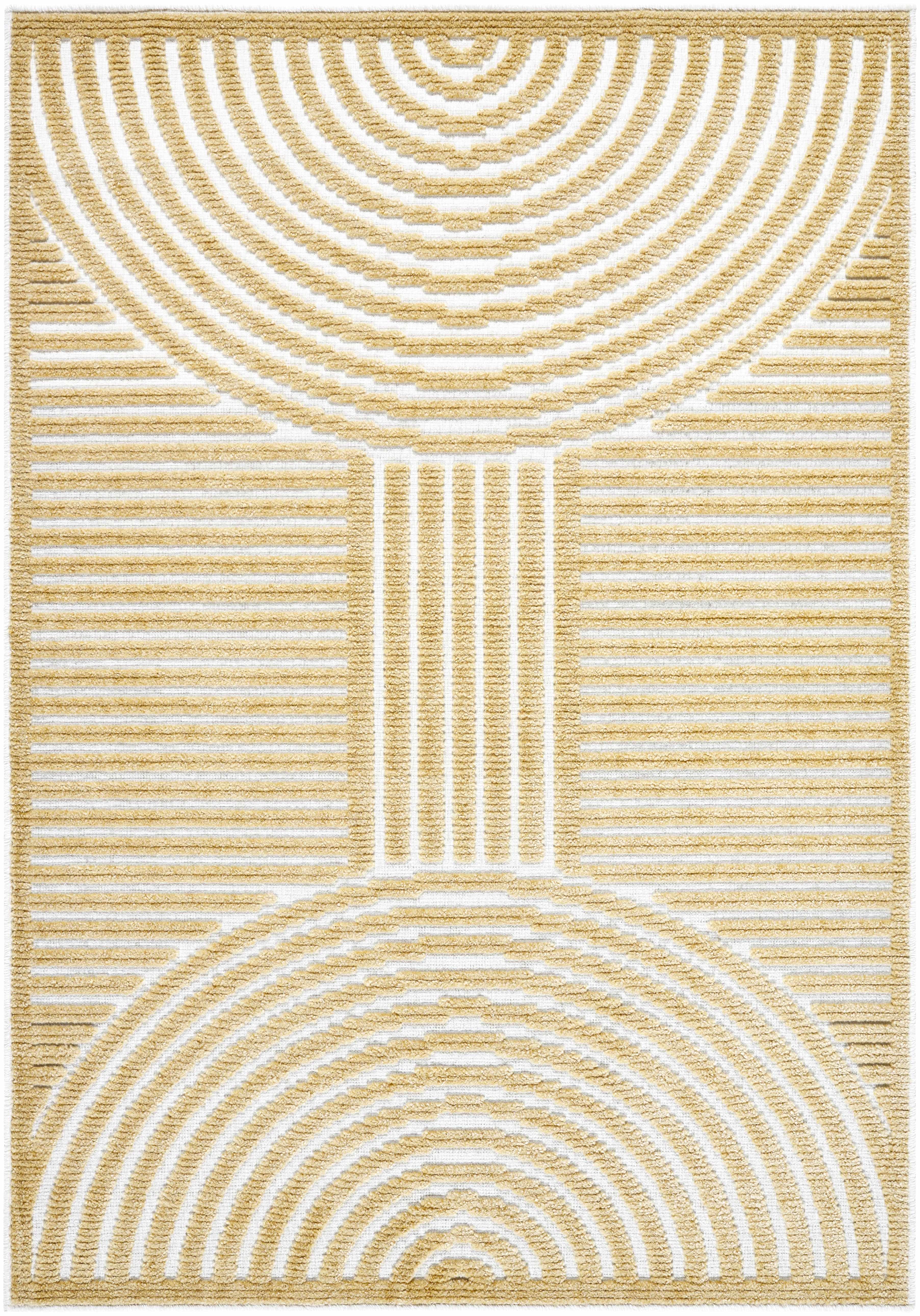 Deron Mustard Washable Area Rug