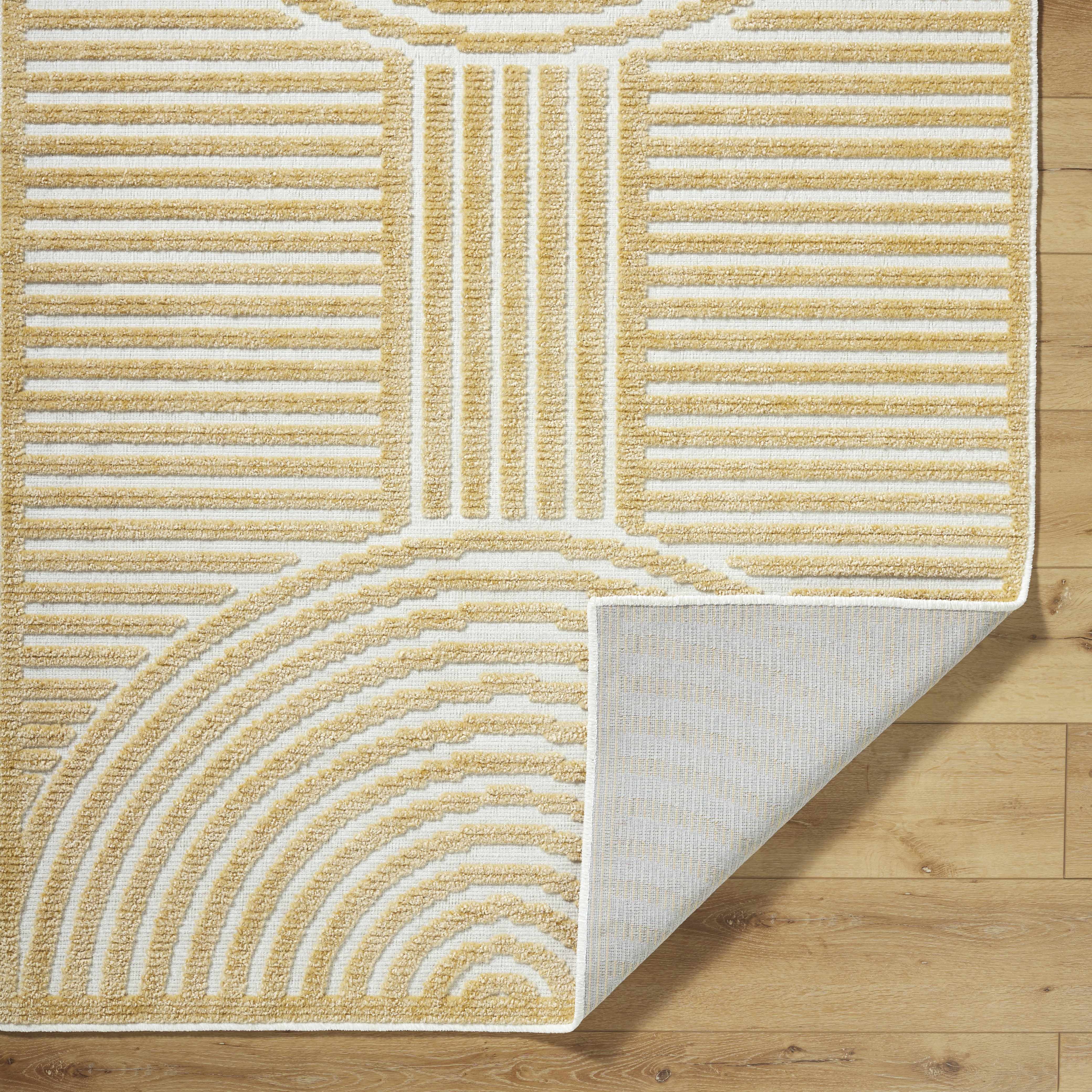 Deron Mustard Washable Area Rug-5