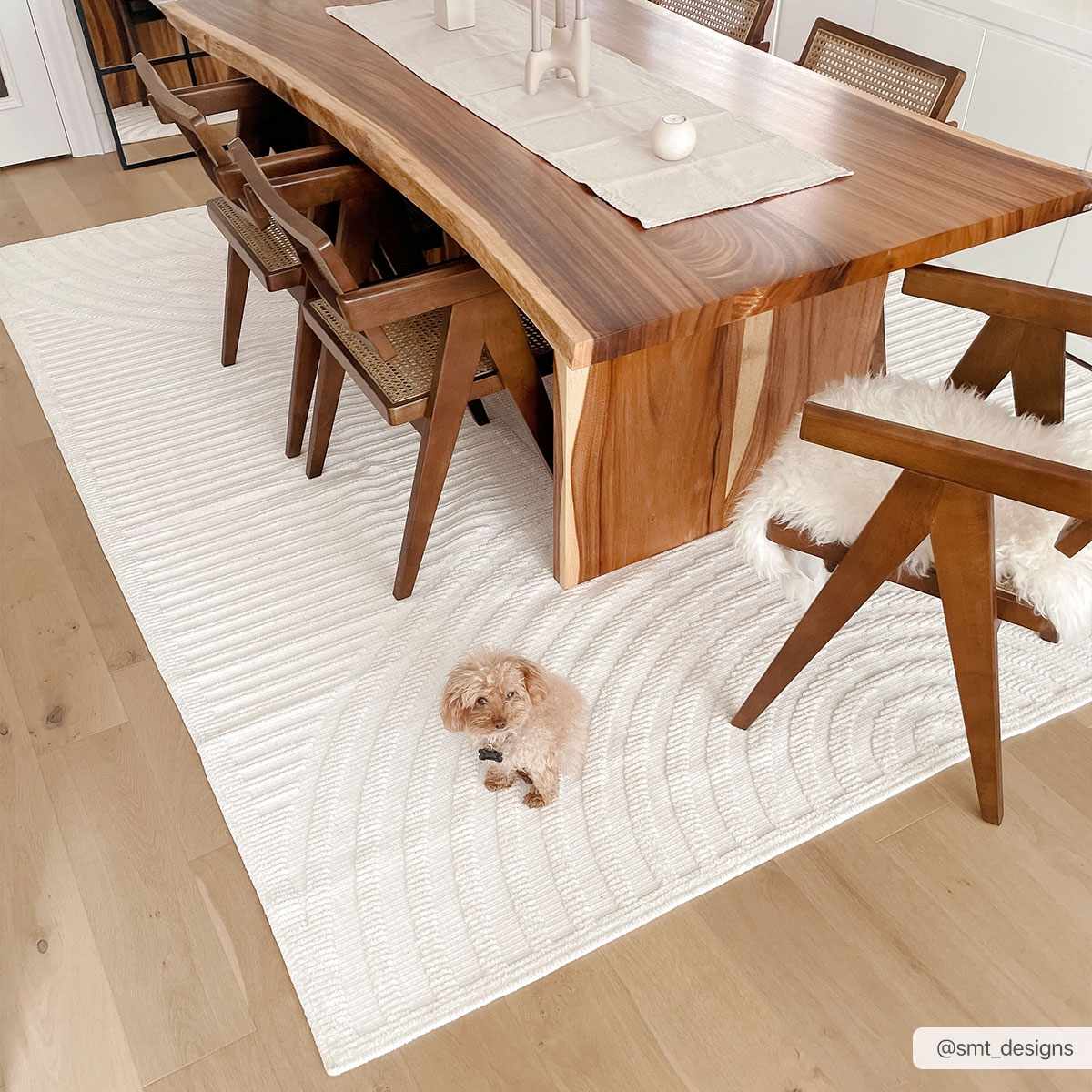 Deron White Washable 3D Rug-2