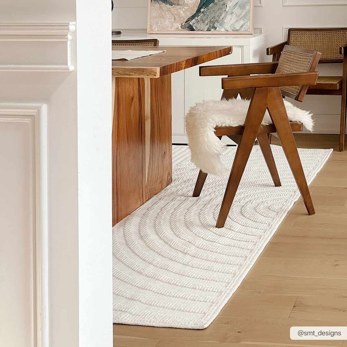 Deron White Washable 3D Rug-4