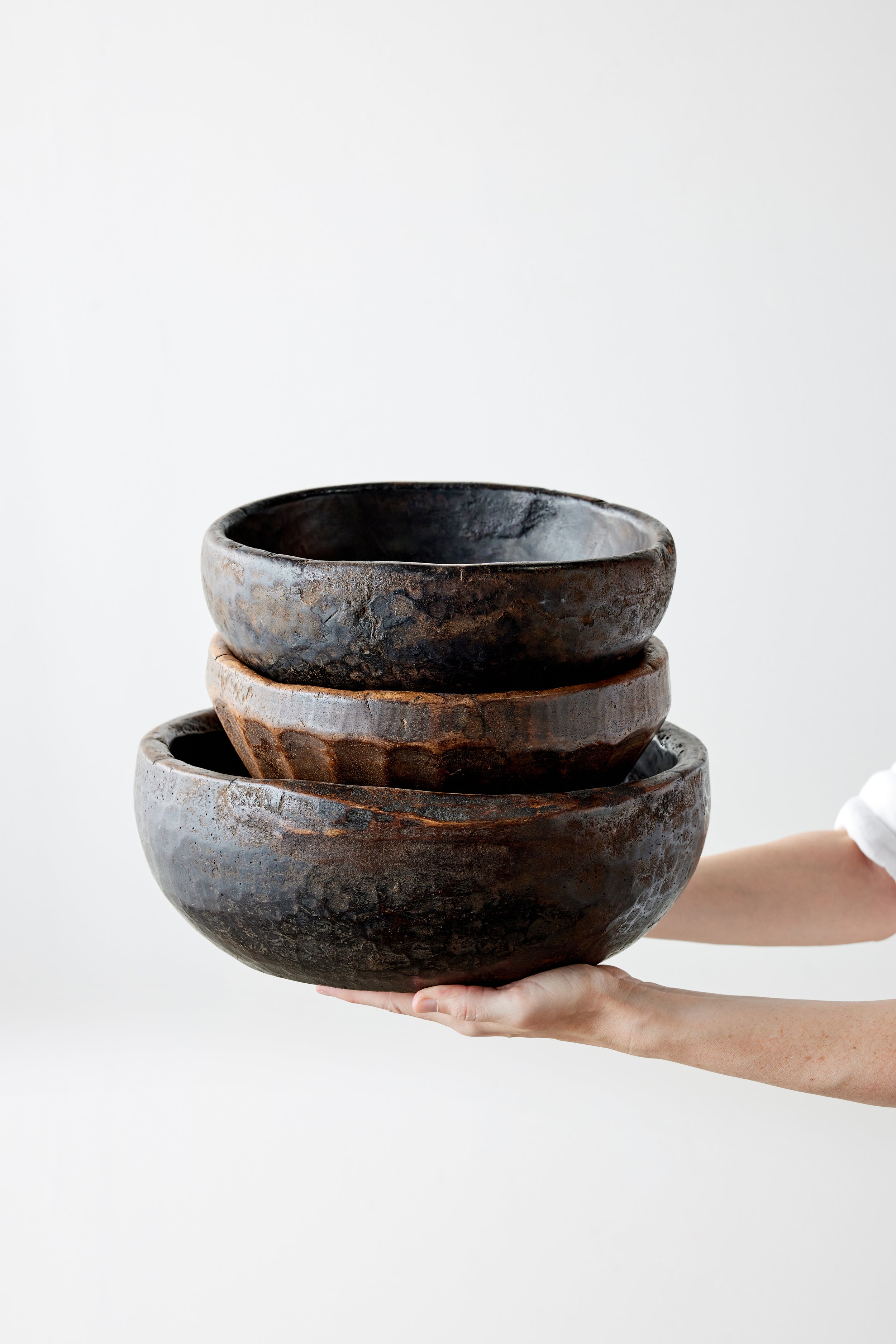 Vintage Iroko Wood Bowl-2