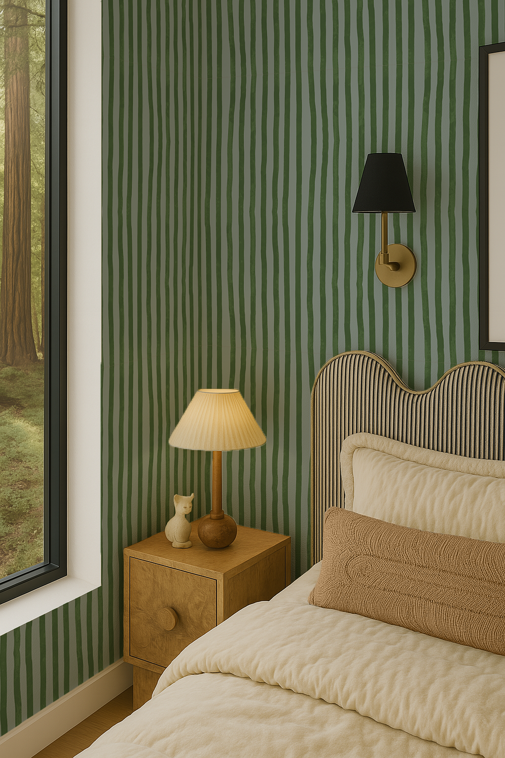Dolce Stripe Wallpaper, blue and green-5