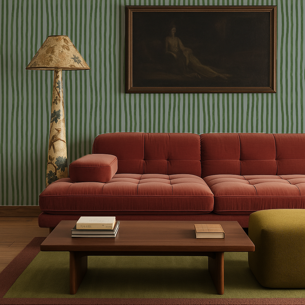 Dolce Stripe Wallpaper, blue and green-3