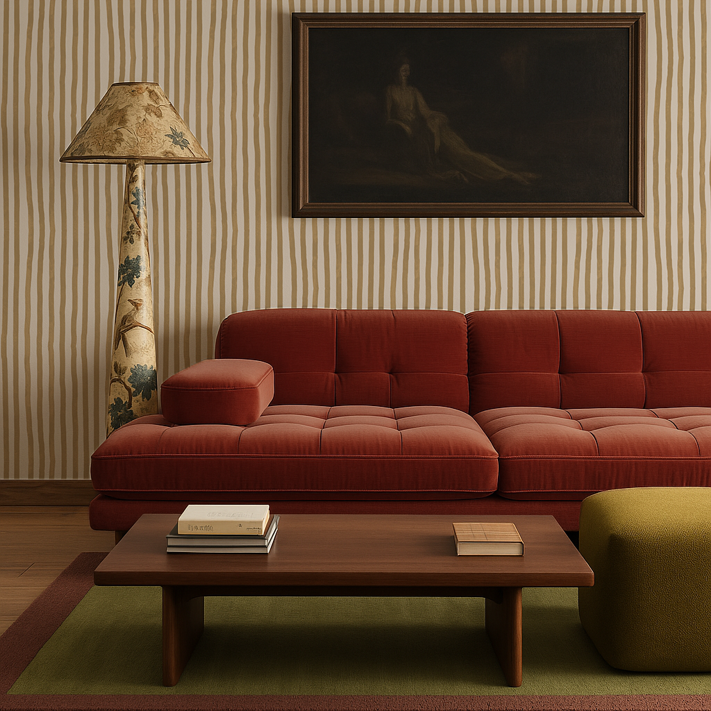 Dolce Stripe Wallpaper, off-white and butter yellow-5