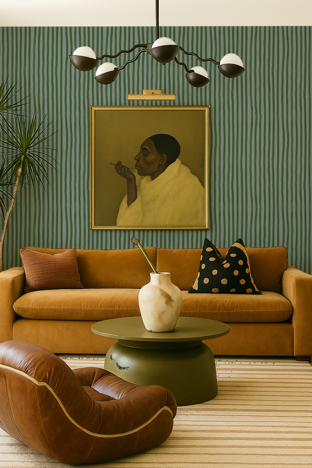 Dolce Stripe Wallpaper, blue and green-4