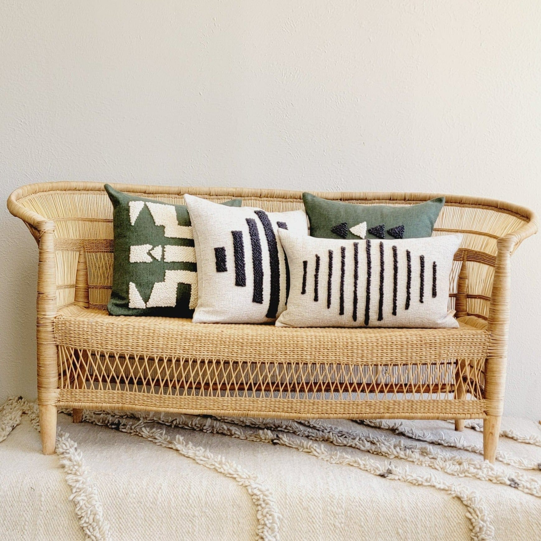 Ndebele Forest Green Throw Pillow-3