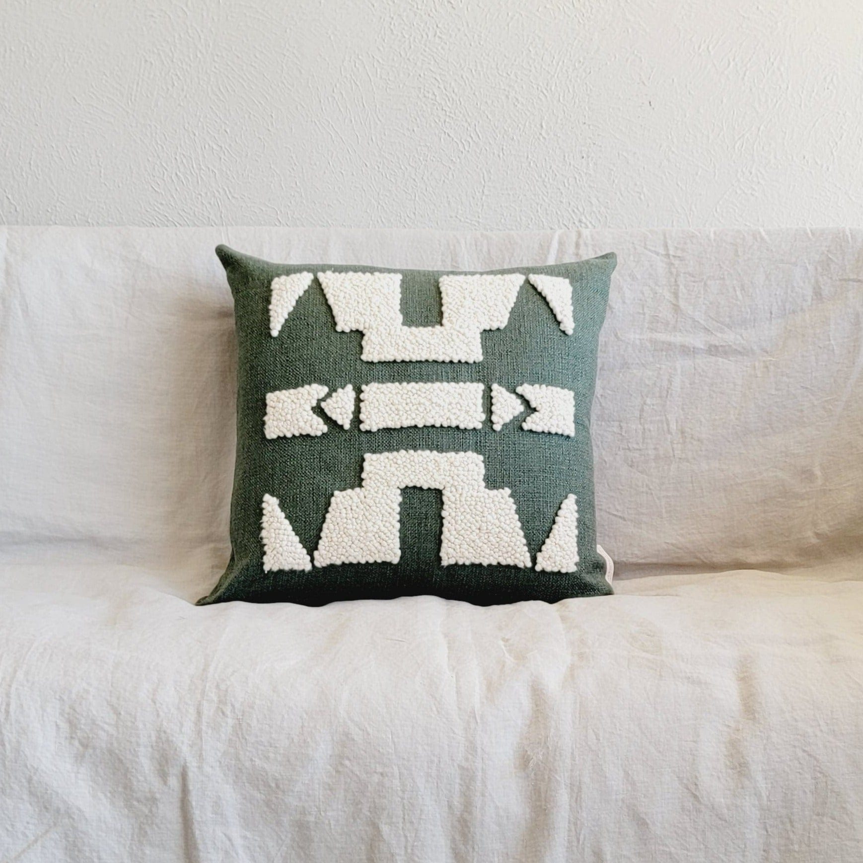 Ndebele Forest Green Throw Pillow-2