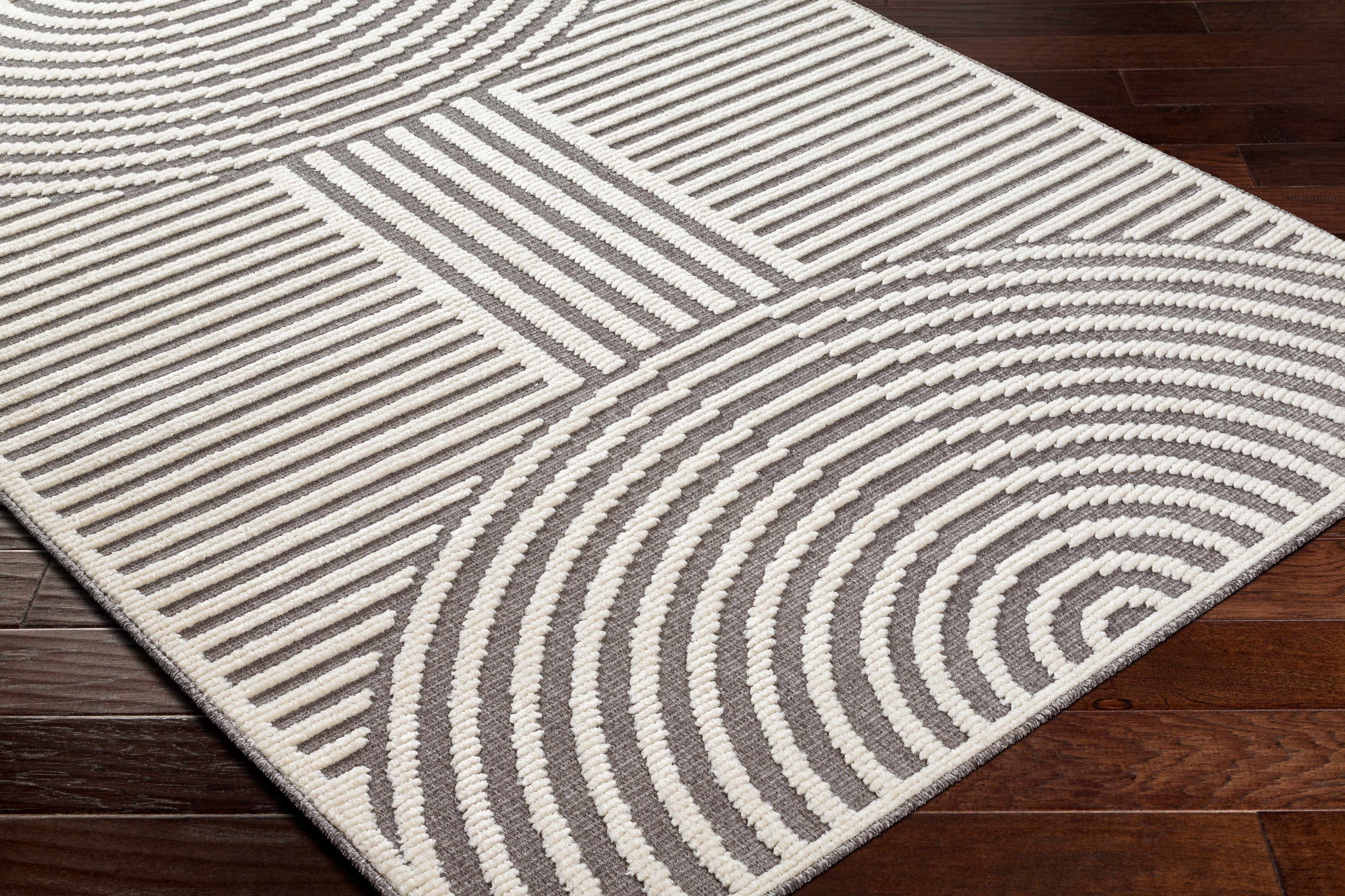 Deron Gray Rainbow Washable Rug-5